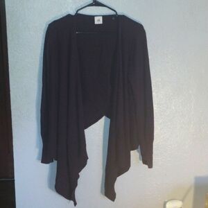 Cabi Drape Front Sugar Plum Limited Addition Cotton Blend Cardigan Sweater L